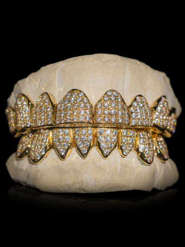SOLID GOLD FULLY BUSTDOWN ICED GRILLZ (SI CLARITY DIAMONDS) Atlanta