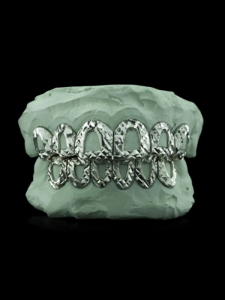 SOLID SILVER OPEN FACED DIAMOND CUT GRILLZ - Atlanta Custom Gold Grillz